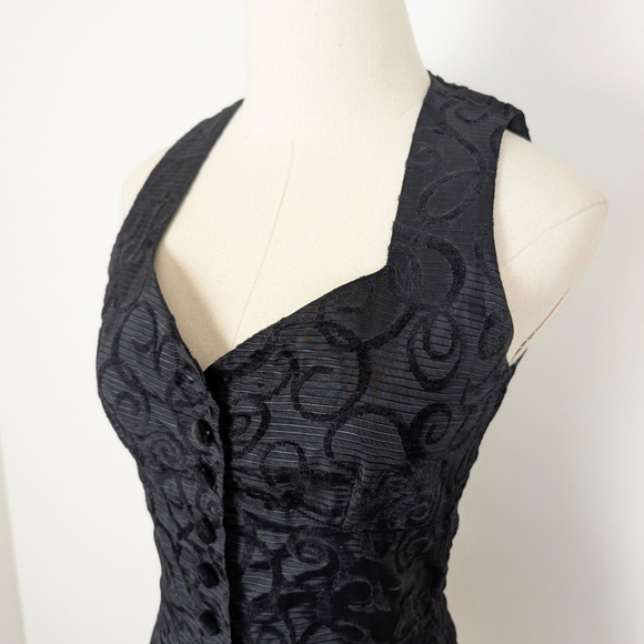 Le Chateau Black Mini Dress Size XS Vintage Sleeveless - Picture 7 of 11